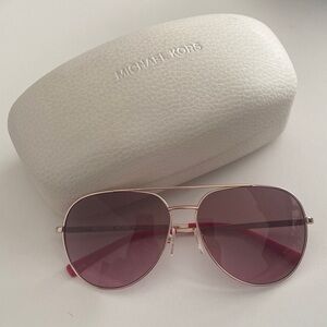 Michael Kors Rose Gold Aviator Sunglasses
